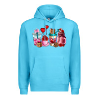 Ocean Blue valentines day roses coffee cups Premium Hoodie - AdoDesignShop