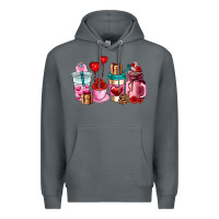 Rock valentines day roses coffee cups Premium Hoodie - AdoDesignShop