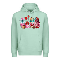 Seafoam valentines day roses coffee cups Premium Hoodie - AdoDesignShop