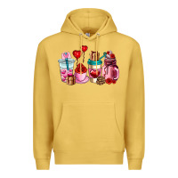 Antique Gold valentines day roses coffee cups Premium Hoodie - AdoDesignShop