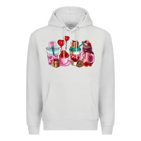 Dove Grey valentines day roses coffee cups Premium Hoodie - AdoDesignShop