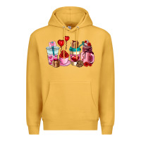 Mustard valentines day roses coffee cups Premium Hoodie - AdoDesignShop