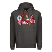 Smoke valentines day roses coffee cups Premium Hoodie - AdoDesignShop