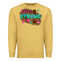 Antique Gold she is strong Premium Sweatshirt - texasbilliewilder