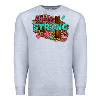 Heather Grey she is strong Premium Sweatshirt - texasbilliewilder