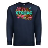Navy she is strong Premium Sweatshirt - texasbilliewilder