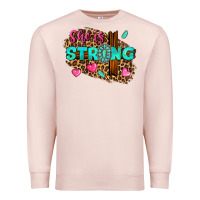 Pale Pink she is strong Premium Sweatshirt - texasbilliewilder