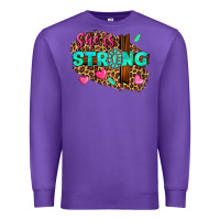 Purple she is strong Premium Sweatshirt - texasbilliewilder