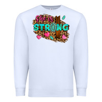 White she is strong Premium Sweatshirt - texasbilliewilder
