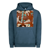 Pigment Midnight Navy football leopard gemstone seamless pattern Urban Hoodie - JahusDesignShop