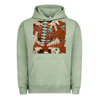 Pigment Oil Green football leopard gemstone seamless pattern Urban Hoodie - JahusDesignShop