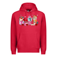 Cardinal valentines day coffee cup Premium Hoodie - AdoDesignShop