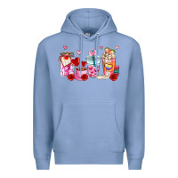 Colony Blue valentines day coffee cup Premium Hoodie - AdoDesignShop