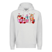 Dove Grey valentines day coffee cup Premium Hoodie - AdoDesignShop