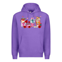 Purple valentines day coffee cup Premium Hoodie - AdoDesignShop