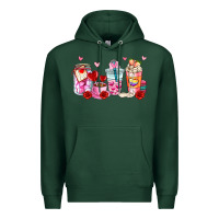 Sports Green valentines day coffee cup Premium Hoodie - AdoDesignShop
