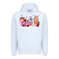 White valentines day coffee cup Premium Hoodie - AdoDesignShop