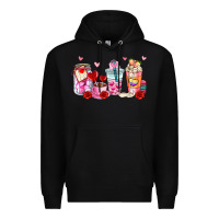 Black valentines day coffee cup Premium Hoodie - AdoDesignShop