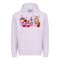 Lilac valentines day coffee cup Premium Hoodie - AdoDesignShop
