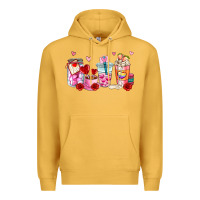 Mustard valentines day coffee cup Premium Hoodie - AdoDesignShop