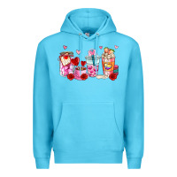 Ocean Blue valentines day coffee cup Premium Hoodie - AdoDesignShop