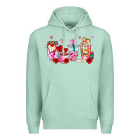 Seafoam valentines day coffee cup Premium Hoodie - AdoDesignShop
