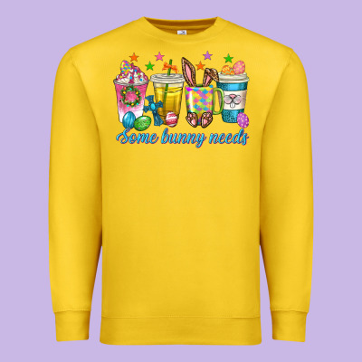 Premium Sweatshirt some bunny needs easter coffee cups
