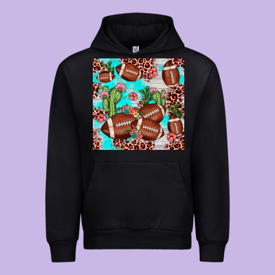 Football Leopard Cactus Seamless Pattern Urban Hoodie Designed By Jahusdesignshop