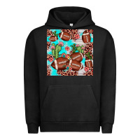 Pigment Black football leopard cactus seamless pattern Urban Hoodie - JahusDesignShop