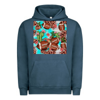 Pigment Midnight Navy football leopard cactus seamless pattern Urban Hoodie - JahusDesignShop