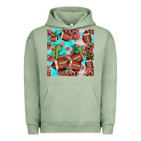 Pigment Oil Green football leopard cactus seamless pattern Urban Hoodie - JahusDesignShop