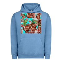 Pigment Pebble Blue football leopard cactus seamless pattern Urban Hoodie - JahusDesignShop