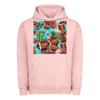 Pigment Salmon football leopard cactus seamless pattern Urban Hoodie - JahusDesignShop
