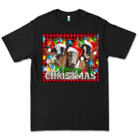 Black Merry Christmas  With Goats Premium Tee - LillyAllenDesigns