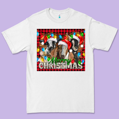 Merry Christmas  With Goats Premium Tee Designed By Lillyallendesigns