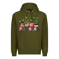 Army Green pot head plants Premium Hoodie - JahusDesignShop