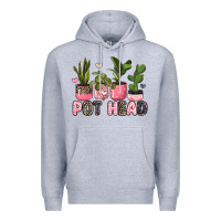 Heather Grey pot head plants Premium Hoodie - JahusDesignShop