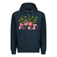 Navy pot head plants Premium Hoodie - JahusDesignShop