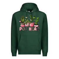 Sports Green pot head plants Premium Hoodie - JahusDesignShop