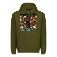 Army Green everything is better with dachshunds Premium Hoodie - JahusDesignShop