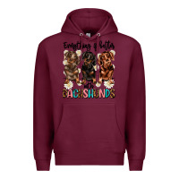 Burgundy everything is better with dachshunds Premium Hoodie - JahusDesignShop