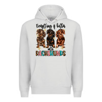 Dove Grey everything is better with dachshunds Premium Hoodie - JahusDesignShop