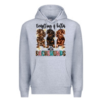 Heather Grey everything is better with dachshunds Premium Hoodie - JahusDesignShop