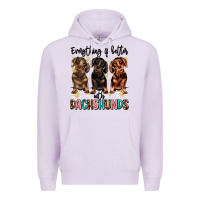 Lilac everything is better with dachshunds Premium Hoodie - JahusDesignShop