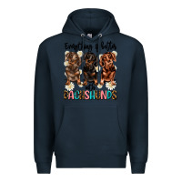 Navy everything is better with dachshunds Premium Hoodie - JahusDesignShop