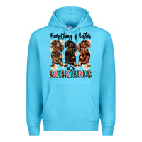 Ocean Blue everything is better with dachshunds Premium Hoodie - JahusDesignShop