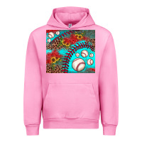 Fuchsia Pink baseball leopard turquoise sunflower Urban Hoodie - JahusDesignShop