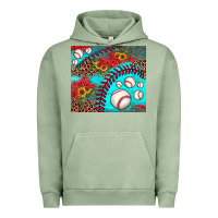 Pigment Oil Green baseball leopard turquoise sunflower Urban Hoodie - JahusDesignShop
