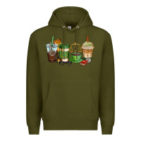 Army Green lawyer coffee cups Premium Hoodie - AdoDesignShop