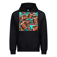 Black football leopard turquoise seamless pattern Urban Hoodie - JahusDesignShop